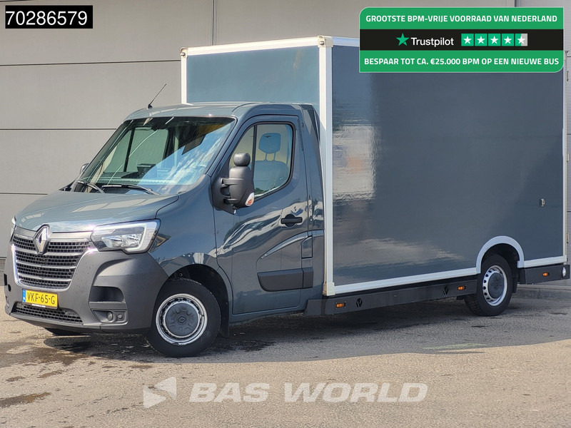 Renault Master 150PK Bakwagen Airco Cruise Luchtvering Meubelbak Plancher Verkoopwagen Foodtruck Paardenwagen 18m3 Airco Cruise control - Dobozos kisteherautó: 1 kép. Renault Master 150PK Bakwagen Airco Cruise Luchtvering Meubelbak Plancher Verkoopwagen Foodtruck Paardenwagen 18m3 Airco Cruise control - Dobozos kisteherautó: 1 kép.