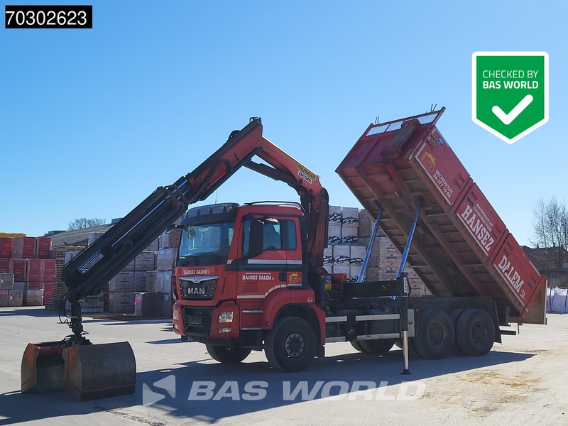 MAN TGS 33.440 6X4 Palfinger PK23001-EH Kran Crane Big-Axle 13m3 tipper Euro 6 - Billenőplatós teherautó, Darus autó: 1 kép. MAN TGS 33.440 6X4 Palfinger PK23001-EH Kran Crane Big-Axle 13m3 tipper Euro 6 - Billenőplatós teherautó, Darus autó: 1 kép.