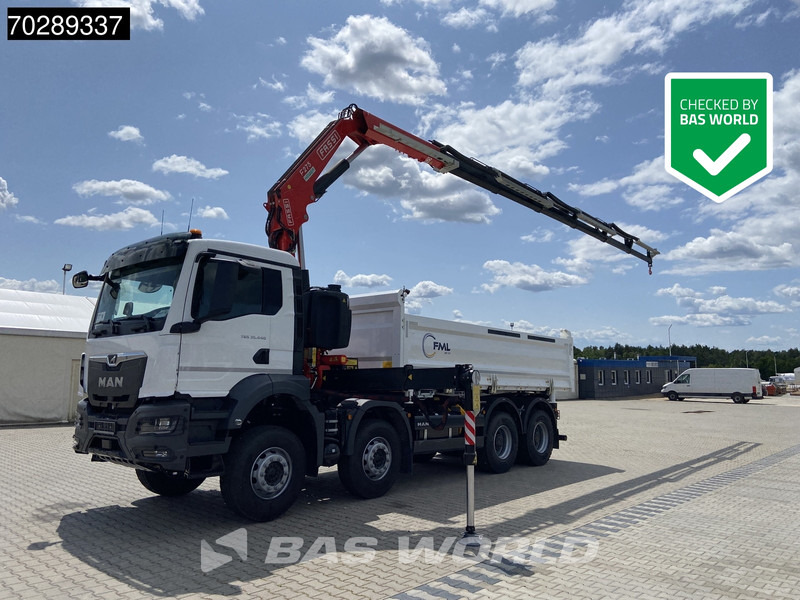 MAN TGS 35.440 8X4 NEW! Fassi F275.026 Kran Crane 13m3 3-Sided Tipper Big-Axle Euro 6 - Billenőplatós teherautó, Darus autó: 1 kép. MAN TGS 35.440 8X4 NEW! Fassi F275.026 Kran Crane 13m3 3-Sided Tipper Big-Axle Euro 6 - Billenőplatós teherautó, Darus autó: 1 kép.