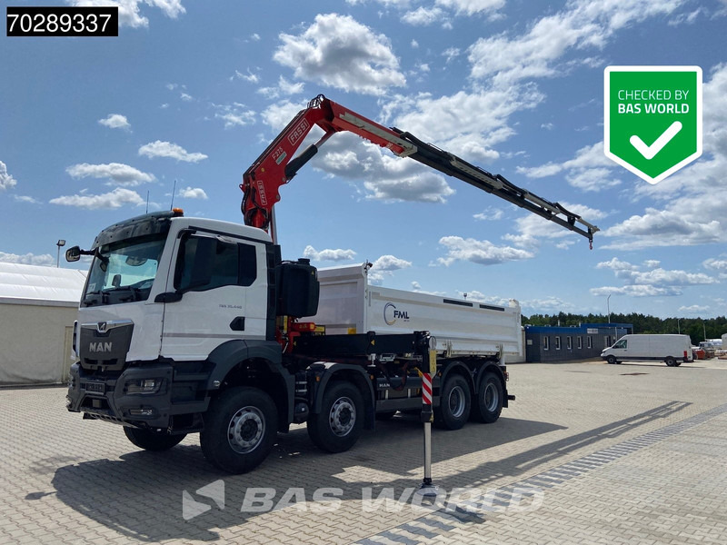 MAN TGS 35.440 8X4 NEW! Fassi F275.026 Kran Crane 13m3 3-Sided Tipper Big-Axle Euro 6 - Billenőplatós teherautó, Darus autó: 1 kép. MAN TGS 35.440 8X4 NEW! Fassi F275.026 Kran Crane 13m3 3-Sided Tipper Big-Axle Euro 6 - Billenőplatós teherautó, Darus autó: 1 kép.