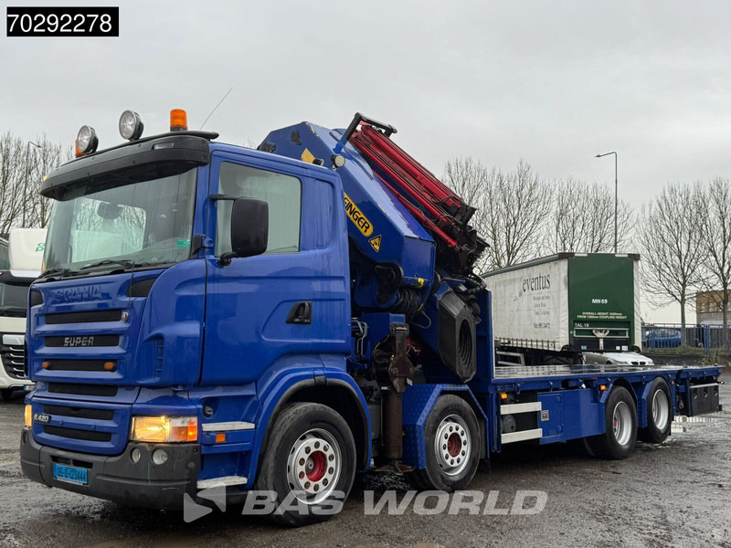 Platós teherautó, Darus autó Scania R420 8X2 Palfinger PK100002 Crane Kran + PJ170 JIB Lift Axle Euro 4: 8 kép. Platós teherautó, Darus autó Scania R420 8X2 Palfinger PK100002 Crane Kran + PJ170 JIB Lift Axle Euro 4: 8 kép.