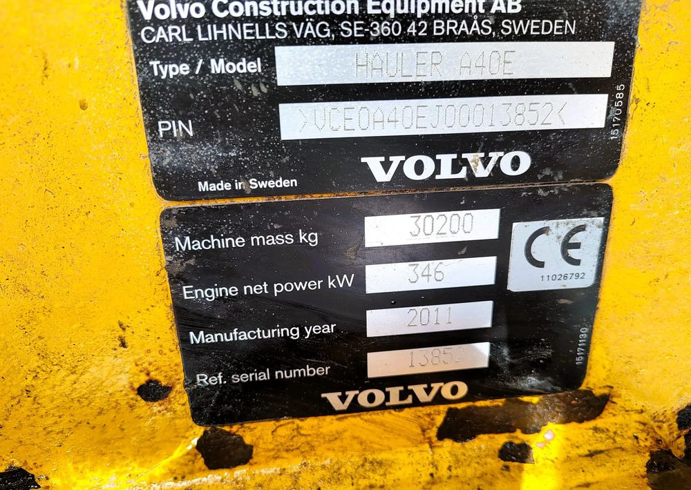 Volvo A40E - Dömper: 5 kép. Volvo A40E - Dömper: 5 kép.