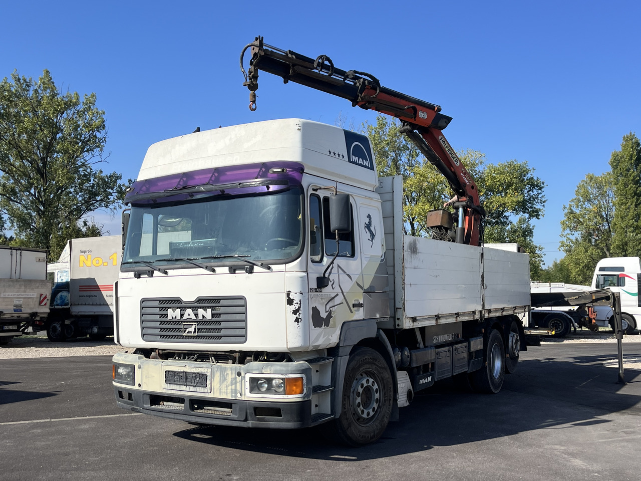 MAN F2000 26.413 Palfinger pk 16000 - Darus autó: 2 kép. MAN F2000 26.413 Palfinger pk 16000 - Darus autó: 2 kép.