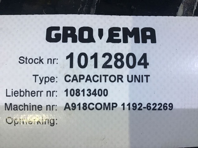 Liebherr Capacitor Unit - Klíma alkatrész: 2 kép. Liebherr Capacitor Unit - Klíma alkatrész: 2 kép.