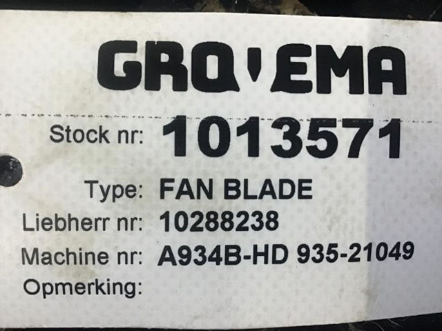 Liebherr Fan Blade - Ventilátor: 3 kép. Liebherr Fan Blade - Ventilátor: 3 kép.