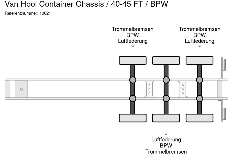 Van Hool Container Chassis / 40-45 FT / BPW lízing Van Hool Container Chassis / 40-45 FT / BPW: 10 kép.