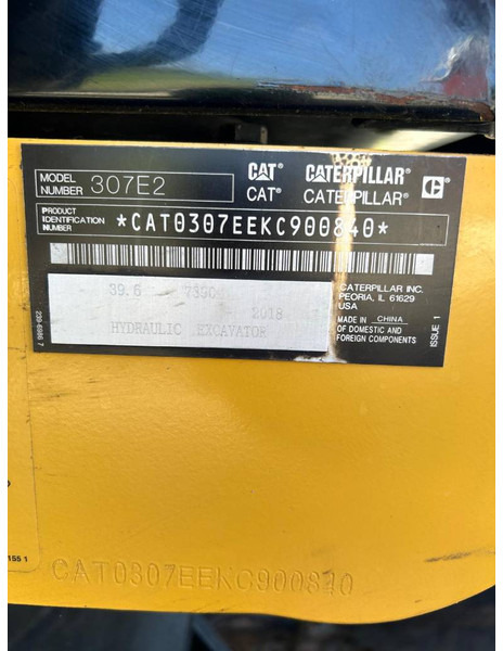 Cat 307E2 - Lánctalpas kotró: 5 kép. Cat 307E2 - Lánctalpas kotró: 5 kép.
