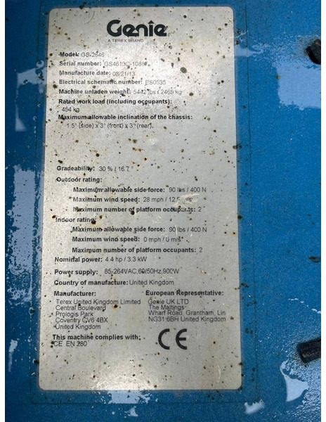 Genie GS 2646 - Ollós emelő: 5 kép. Genie GS 2646 - Ollós emelő: 5 kép.