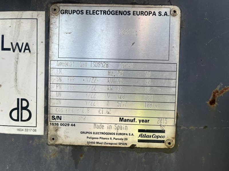 SOLD ** Atlas Copco QAS 40 - Áramfejlesztő: 5 kép. SOLD ** Atlas Copco QAS 40 - Áramfejlesztő: 5 kép.