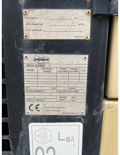 ** SOLD ** Doosan G 60 - Áramfejlesztő: 5 kép. ** SOLD ** Doosan G 60 - Áramfejlesztő: 5 kép.