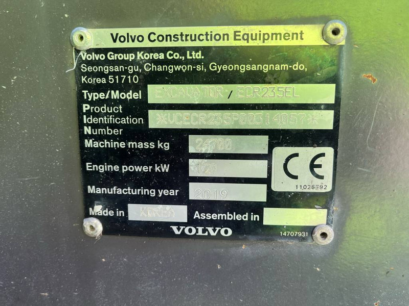 Volvo ECR 235 EL - Lánctalpas kotró: 5 kép. Volvo ECR 235 EL - Lánctalpas kotró: 5 kép.
