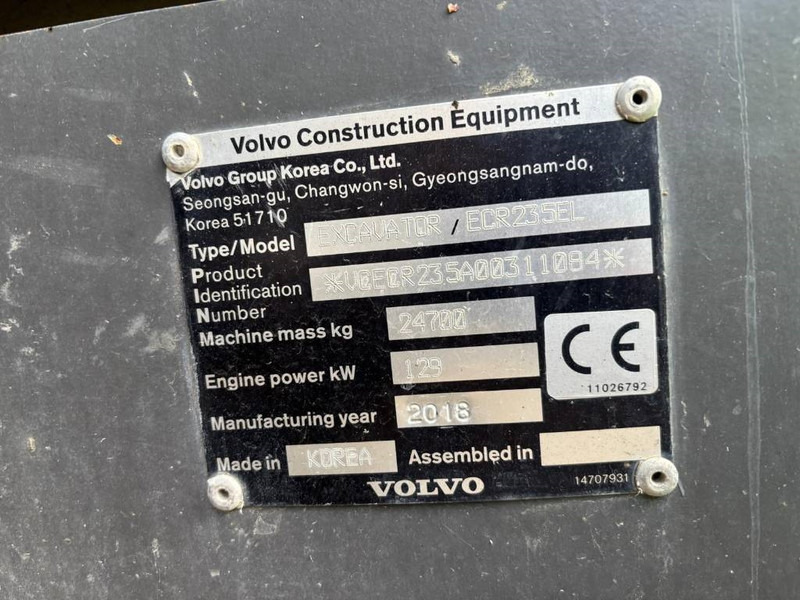 Volvo ECR 235 EL - Lánctalpas kotró: 5 kép. Volvo ECR 235 EL - Lánctalpas kotró: 5 kép.