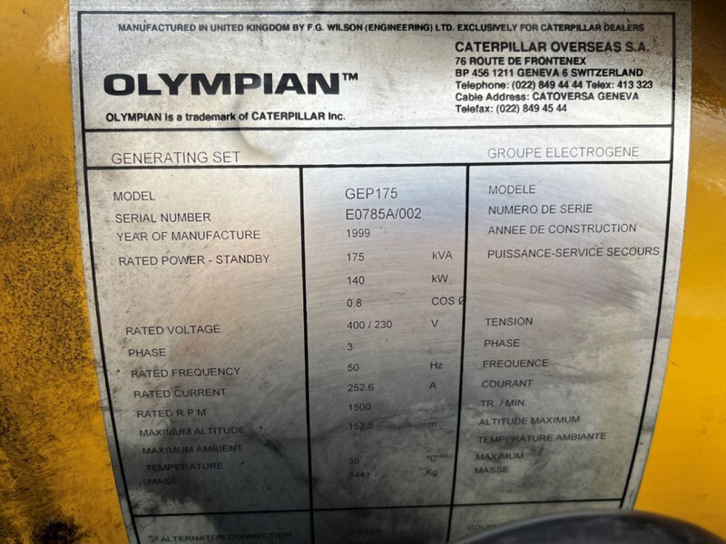 Caterpillar Olympian GEP175 175kVA - Áramfejlesztő: 4 kép. Caterpillar Olympian GEP175 175kVA - Áramfejlesztő: 4 kép.