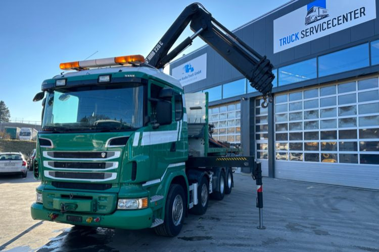 Scania R480 8x4 SWS SZM/Kran/Pritsche - Darus autó: 2 kép. Scania R480 8x4 SWS SZM/Kran/Pritsche - Darus autó: 2 kép.