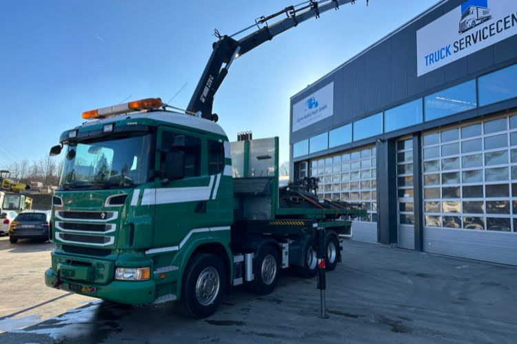 Scania R480 8x4 SWS SZM/Kran/Pritsche - Darus autó: 3 kép. Scania R480 8x4 SWS SZM/Kran/Pritsche - Darus autó: 3 kép.