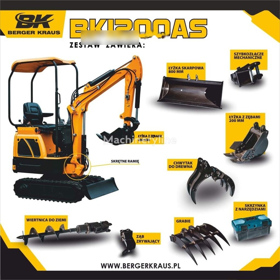 Berger Kraus Nowy BERGER KRAUS BK1200AS KUBOTA skrętne ramie +osprzet - Minikotró: 1 kép. Berger Kraus Nowy BERGER KRAUS BK1200AS KUBOTA skrętne ramie +osprzet - Minikotró: 1 kép.