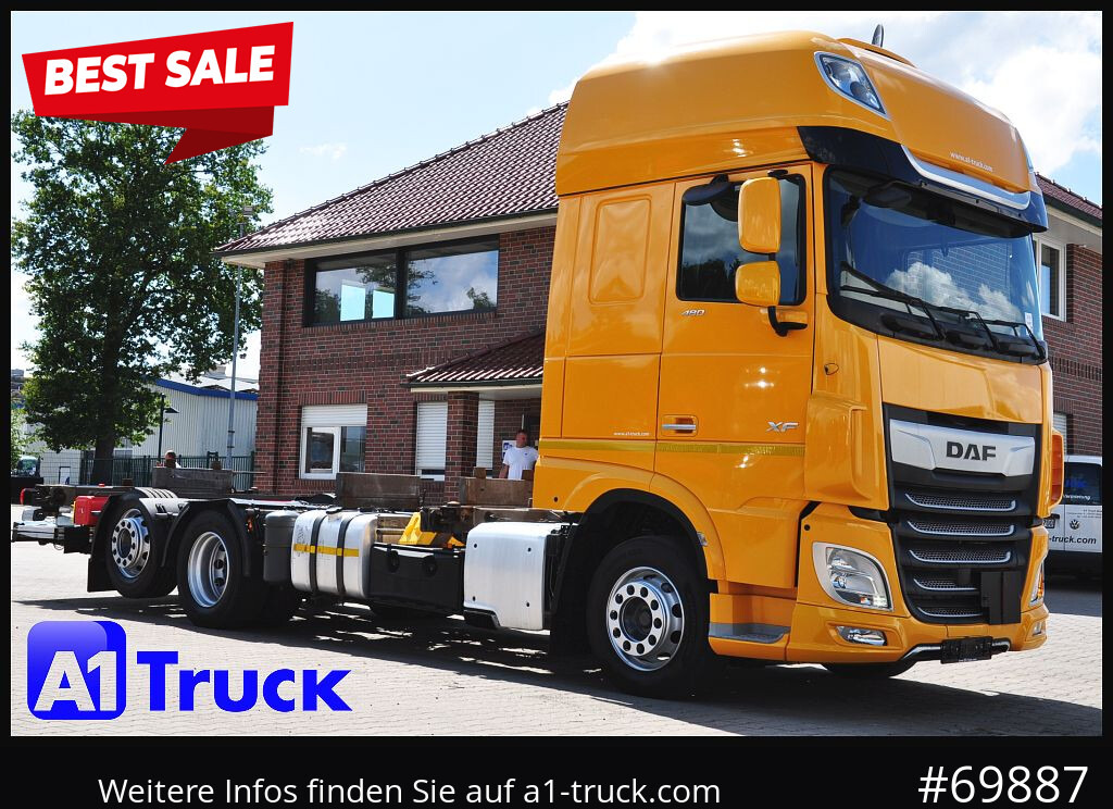 DAF XF 480, MultiBDF, 7,45, Standklima, LBW, - Cserefelépítményes teherautó: 1 kép. DAF XF 480, MultiBDF, 7,45, Standklima, LBW, - Cserefelépítményes teherautó: 1 kép.