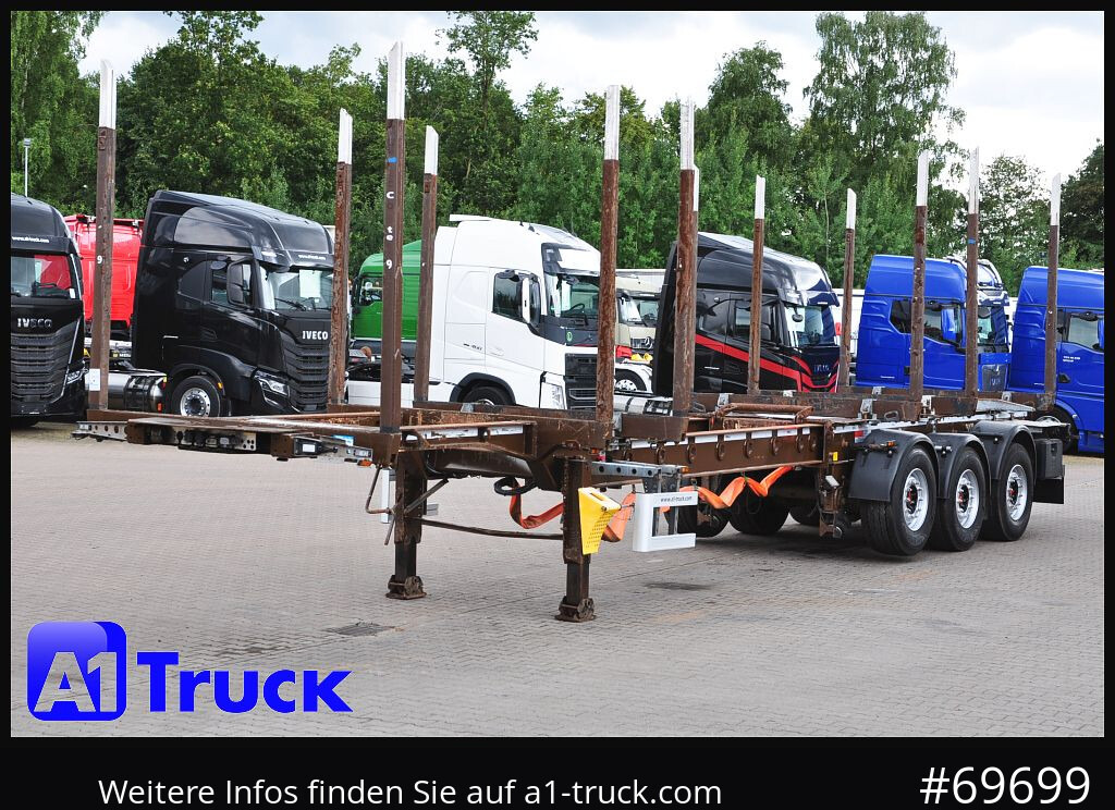 Rönkszállító félpótkocsi DOLL H3L-14XL Holz Tele, Lenkachse 275 tkm.: 13 kép.