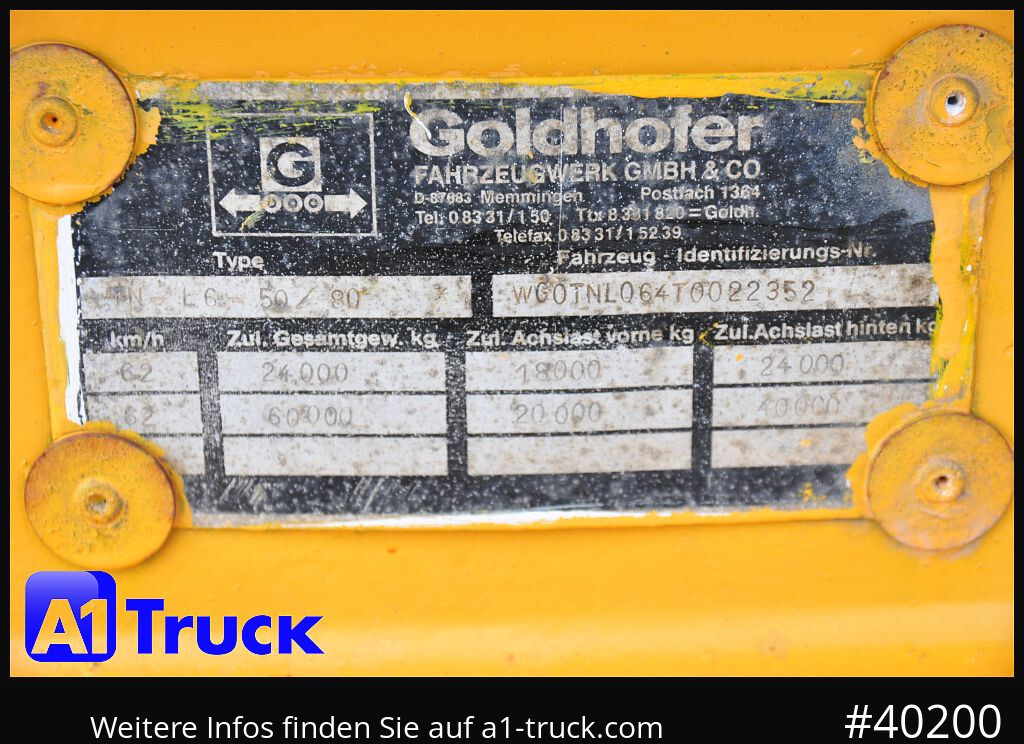 GOLDHOFER 6achs Plattform, Ballast, 60to., Schwerlast, - Pótkocsi mélybölcsős: 5 kép. GOLDHOFER 6achs Plattform, Ballast, 60to., Schwerlast, - Pótkocsi mélybölcsős: 5 kép.