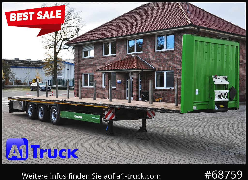 KRONE Mega, Plattform, Liftachse, Container,Twistlock, - Platós félpótkocsi: 1 kép. KRONE Mega, Plattform, Liftachse, Container,Twistlock, - Platós félpótkocsi: 1 kép.