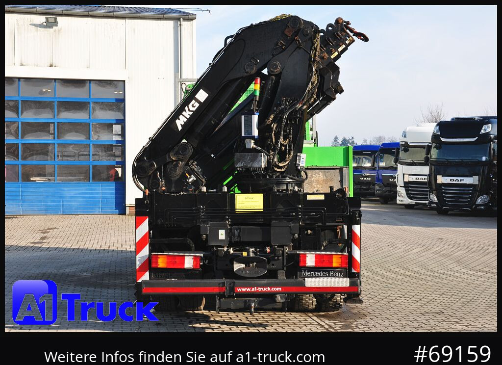MERCEDES-BENZ Actros 1844 MP3, Kran MKG 291 HP 5+3 Funk, TÜV 06/2026 - Darus autó: 3 kép. MERCEDES-BENZ Actros 1844 MP3, Kran MKG 291 HP 5+3 Funk, TÜV 06/2026 - Darus autó: 3 kép.
