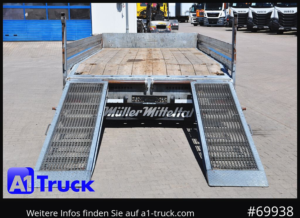 MUELLER-MITTELTAL Tandem Tieflader 11,9t. Rampen, L6,2m, - Pótkocsi mélybölcsős: 2 kép. MUELLER-MITTELTAL Tandem Tieflader 11,9t. Rampen, L6,2m, - Pótkocsi mélybölcsős: 2 kép.