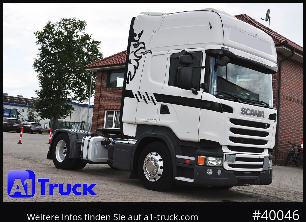 SCANIA R410, Topline, 2K Hydraulik, Retarder, Standklima - Nyergesvontató: 1 kép. SCANIA R410, Topline, 2K Hydraulik, Retarder, Standklima - Nyergesvontató: 1 kép.