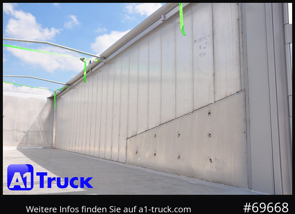 REISCH RHKS, Alu-Kippmulde 50m³, NEU Kombitüren, Alufelgen, Liftachse, - Félpótkocsi billenőplatós: 3 kép. REISCH RHKS, Alu-Kippmulde 50m³, NEU Kombitüren, Alufelgen, Liftachse, - Félpótkocsi billenőplatós: 3 kép.