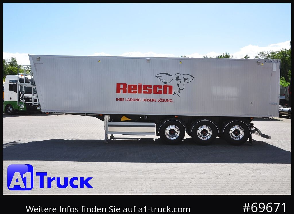 Új Félpótkocsi billenőplatós REISCH RHKS, Alu-Kippmulde 52m³, Kombitüren, Alufelgen, Liftachse,: 12 kép.