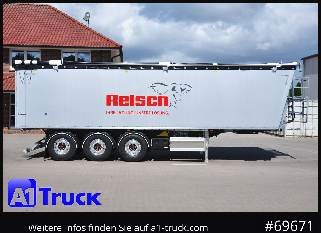 Új Félpótkocsi billenőplatós REISCH RHKS, Alu-Kippmulde 52m³, Kombitüren, Alufelgen, Liftachse,: 8 kép.