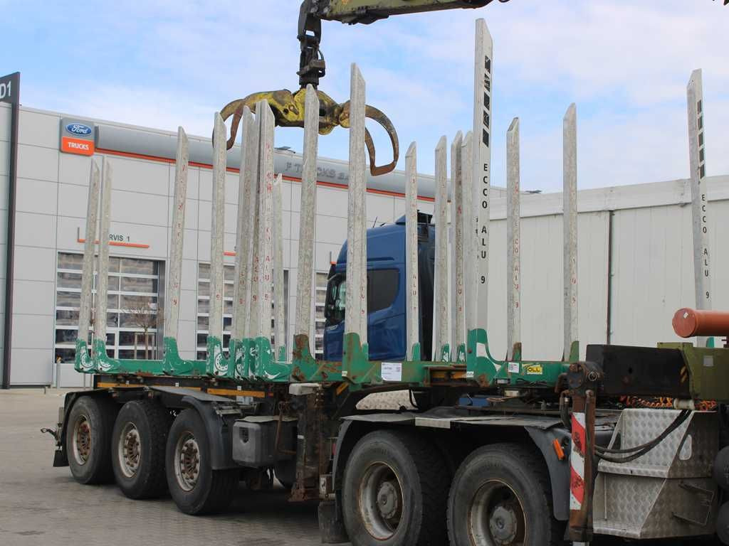 DOLL H3S-14H9, SAF, 2X LIFTING AXLE, EXPANDABLE - Rönkszállító félpótkocsi: 2 kép. DOLL H3S-14H9, SAF, 2X LIFTING AXLE, EXPANDABLE - Rönkszállító félpótkocsi: 2 kép.