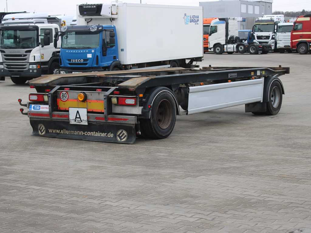 Hüffermann HAR 18.70, SAF AXLES, TIRES 80% - Multiliftes/ Konténerszállító pótkocsi: 4 kép. Hüffermann HAR 18.70, SAF AXLES, TIRES 80% - Multiliftes/ Konténerszállító pótkocsi: 4 kép.