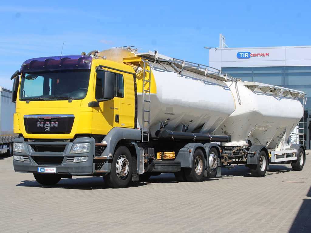 MAN TGA 26.440, 6x2, EURO 5, FELDBINDER 30m3, LIFTING AXLE, SILO + SPITZER (2006) - Tartályos teherautó: 1 kép. MAN TGA 26.440, 6x2, EURO 5, FELDBINDER 30m3, LIFTING AXLE, SILO + SPITZER (2006) - Tartályos teherautó: 1 kép.