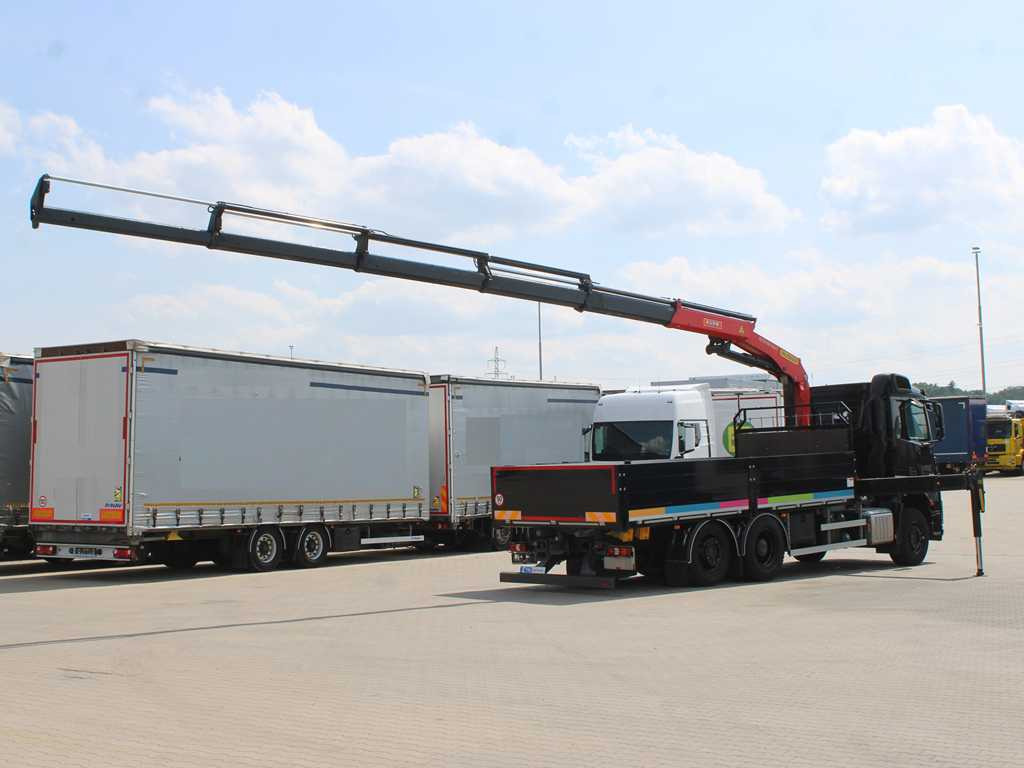 Mercedes-Benz Arocs 2542, 6X2, EURO 6, SIDE PANEL, NAVIGATION, CAMERA, PALFINGER PK 24.001 SLD5 - Platós teherautó, Darus autó: 4 kép. Mercedes-Benz Arocs 2542, 6X2, EURO 6, SIDE PANEL, NAVIGATION, CAMERA, PALFINGER PK 24.001 SLD5 - Platós teherautó, Darus autó: 4 kép.