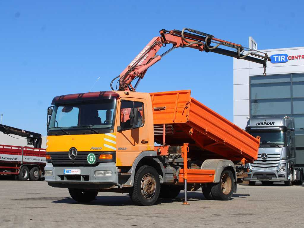 Mercedes-Benz Atego 1523, HYDRAULIC ARM ATLAS 60.1, THREE-SIDED - Billenőplatós teherautó, Darus autó: 1 kép. Mercedes-Benz Atego 1523, HYDRAULIC ARM ATLAS 60.1, THREE-SIDED - Billenőplatós teherautó, Darus autó: 1 kép.
