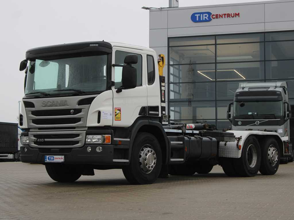 Scania P410, EURO 5, 6X2, CONTAINER HOOK CARRIER, LIFTING AXLE - Horgos rakodó teherautó: 1 kép. Scania P410, EURO 5, 6X2, CONTAINER HOOK CARRIER, LIFTING AXLE - Horgos rakodó teherautó: 1 kép.