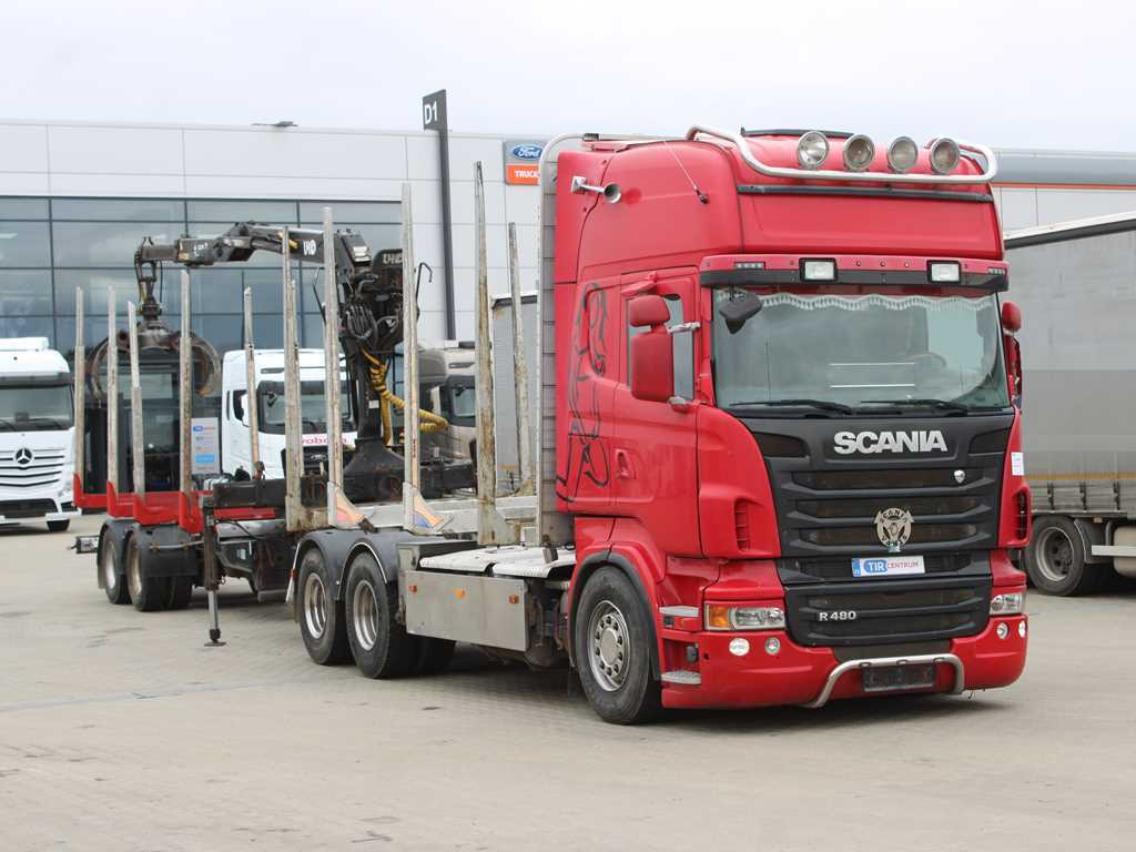 Scania R 480, HYDRAULIC ARM LHO L120Z(78), 6X4 - Rönkszállító teherautó, Darus autó: 3 kép. Scania R 480, HYDRAULIC ARM LHO L120Z(78), 6X4 - Rönkszállító teherautó, Darus autó: 3 kép.