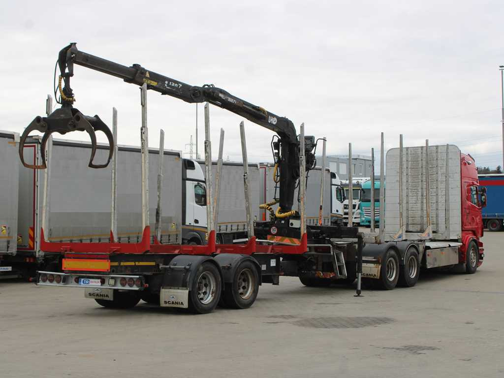 Scania R 480, HYDRAULIC ARM LHO L120Z(78), 6X4 - Rönkszállító teherautó, Darus autó: 4 kép. Scania R 480, HYDRAULIC ARM LHO L120Z(78), 6X4 - Rönkszállító teherautó, Darus autó: 4 kép.