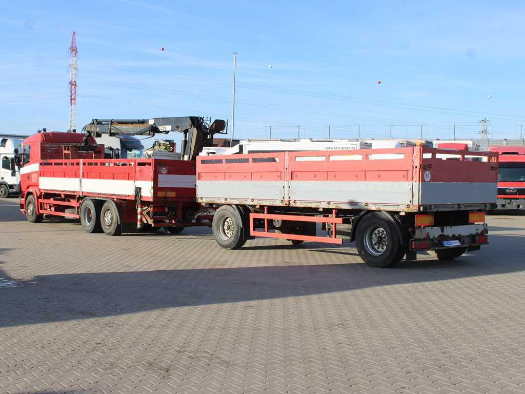 Scania R380, EURO 3, 6X2, LIFT AXLE, HIAB 166K + KOGEL ANBS(1996) - Platós teherautó, Darus autó: 5 kép. Scania R380, EURO 3, 6X2, LIFT AXLE, HIAB 166K + KOGEL ANBS(1996) - Platós teherautó, Darus autó: 5 kép.