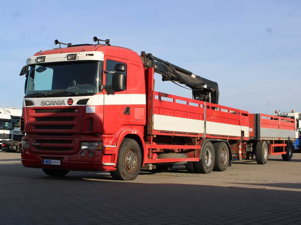 Scania R380, EURO 3, 6X2, LIFT AXLE, HIAB 166K + KOGEL ANBS(1996) - Platós teherautó, Darus autó: 1 kép. Scania R380, EURO 3, 6X2, LIFT AXLE, HIAB 166K + KOGEL ANBS(1996) - Platós teherautó, Darus autó: 1 kép.