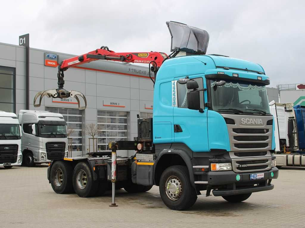 Scania R490, 6X4, EURO 6, PALFINGER EPSILON M13Z91 - Rönkszállító teherautó, Darus autó: 2 kép. Scania R490, 6X4, EURO 6, PALFINGER EPSILON M13Z91 - Rönkszállító teherautó, Darus autó: 2 kép.
