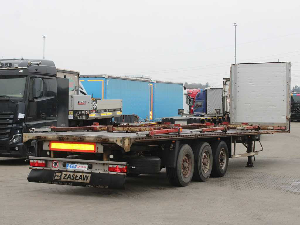 ZASŁAW D-651A, LIFTING AXLE - Platós félpótkocsi: 4 kép. ZASŁAW D-651A, LIFTING AXLE - Platós félpótkocsi: 4 kép.