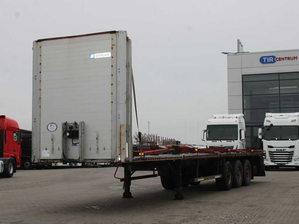 ZASŁAW D-651A, LIFTING AXLE - Platós félpótkocsi: 1 kép. ZASŁAW D-651A, LIFTING AXLE - Platós félpótkocsi: 1 kép.