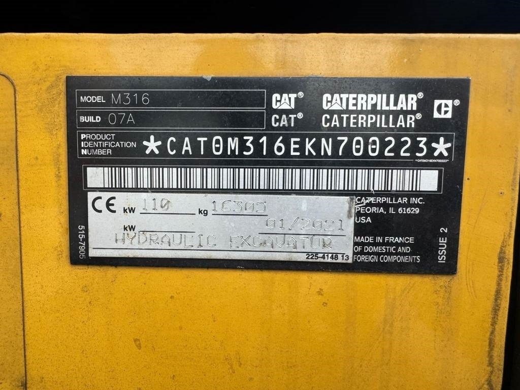 CAT M316 F - Kotrógép: 5 kép. CAT M316 F - Kotrógép: 5 kép.