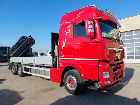 MAN TGX 26.510 BL Pritsche, Intarder, HIAB X-HIPRO 558EP-5, Alu-Felgen, Lenkachse, - Platós teherautó, Darus autó: 3 kép. MAN TGX 26.510 BL Pritsche, Intarder, HIAB X-HIPRO 558EP-5, Alu-Felgen, Lenkachse, - Platós teherautó, Darus autó: 3 kép.