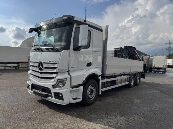 Mercedes-Benz Actros 2653, Retarder, Pritsche, Hiab Hipro 232 ES5 - Platós teherautó, Darus autó: 3 kép. Mercedes-Benz Actros 2653, Retarder, Pritsche, Hiab Hipro 232 ES5 - Platós teherautó, Darus autó: 3 kép.