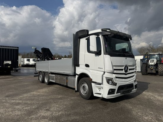 Mercedes-Benz Actros 2653, Retarder, Pritsche, Hiab Hipro 232 ES5 - Platós teherautó, Darus autó: 1 kép. Mercedes-Benz Actros 2653, Retarder, Pritsche, Hiab Hipro 232 ES5 - Platós teherautó, Darus autó: 1 kép.