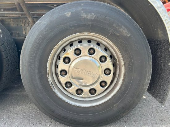 Horgos rakodó teherautó, Darus autó Scania R580 6x2, Schrottkran, E6, Lenk-Lift-Achse: 11 kép.