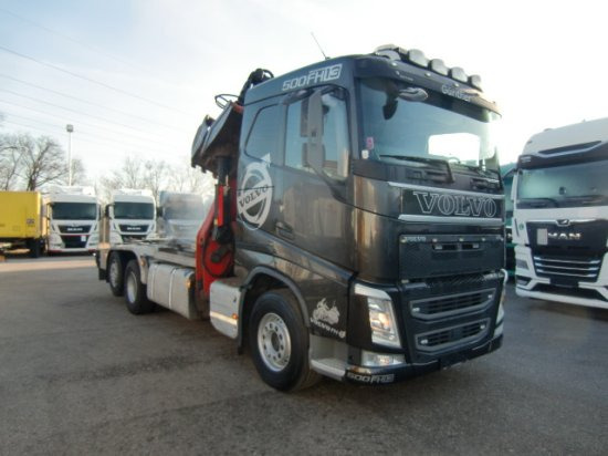 Volvo FH 500 6x2, Schrottkran, Waage, E6, Liftachse - Horgos rakodó teherautó, Darus autó: 3 kép. Volvo FH 500 6x2, Schrottkran, Waage, E6, Liftachse - Horgos rakodó teherautó, Darus autó: 3 kép.