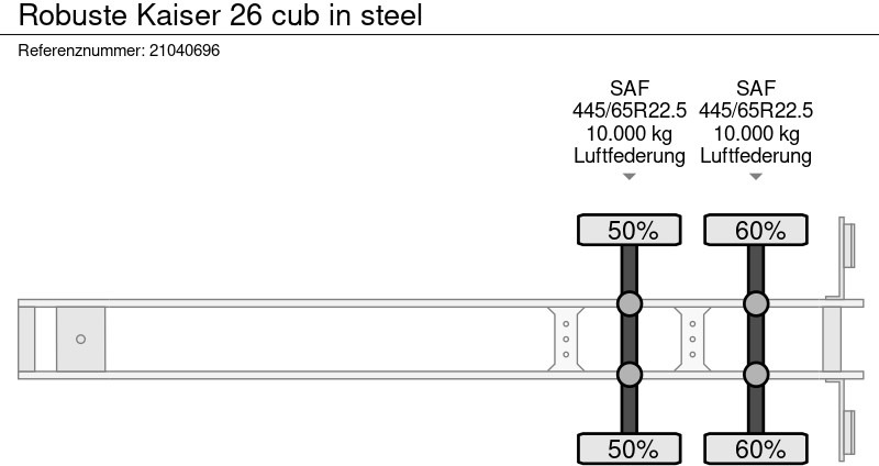 Félpótkocsi billenőplatós Robuste Kaiser 26 cub in steel: 10 kép.